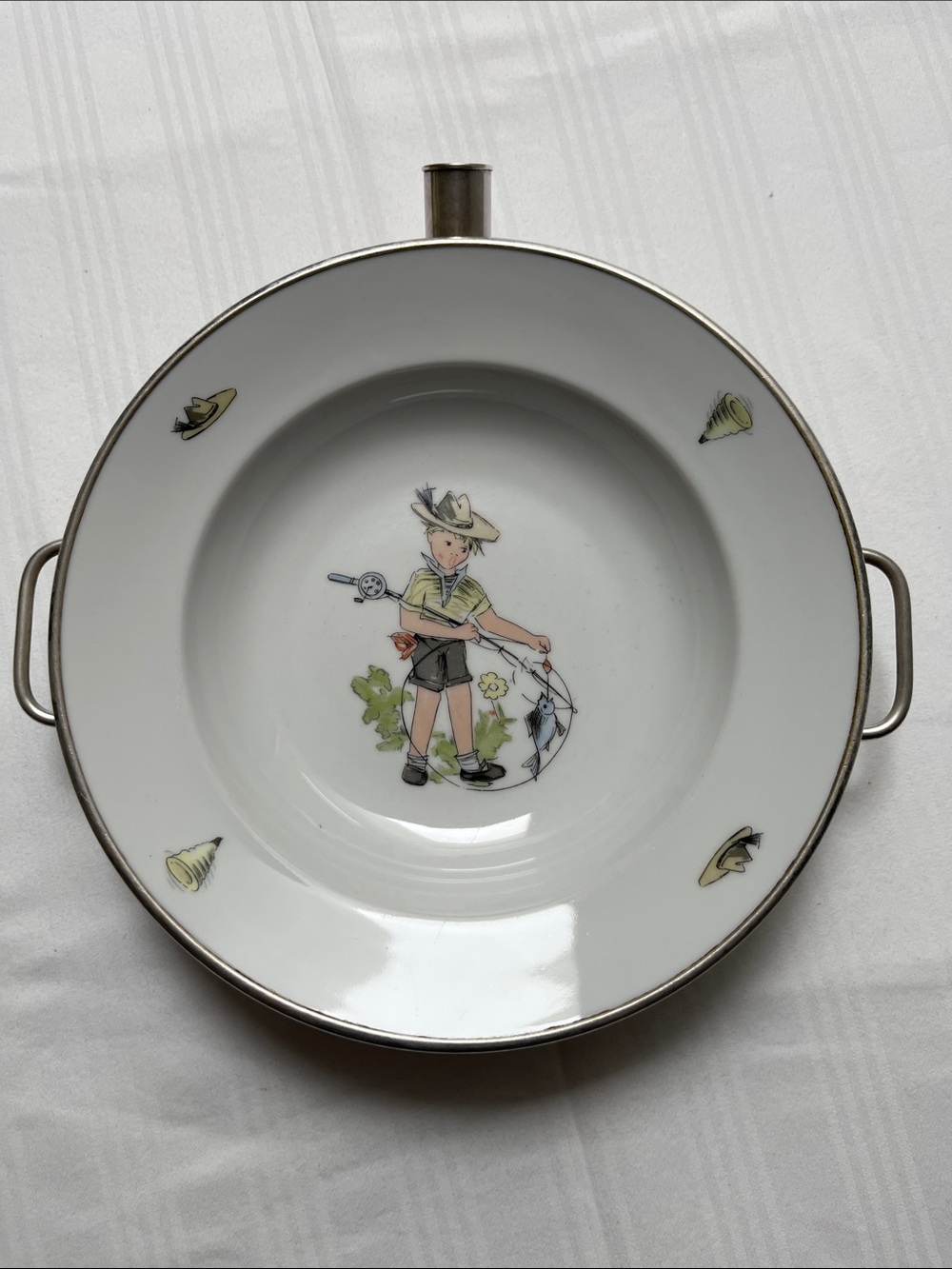 Vintage Primrose Plate EP Brass Baby Warming Food Plate - Germany 🇩🇪